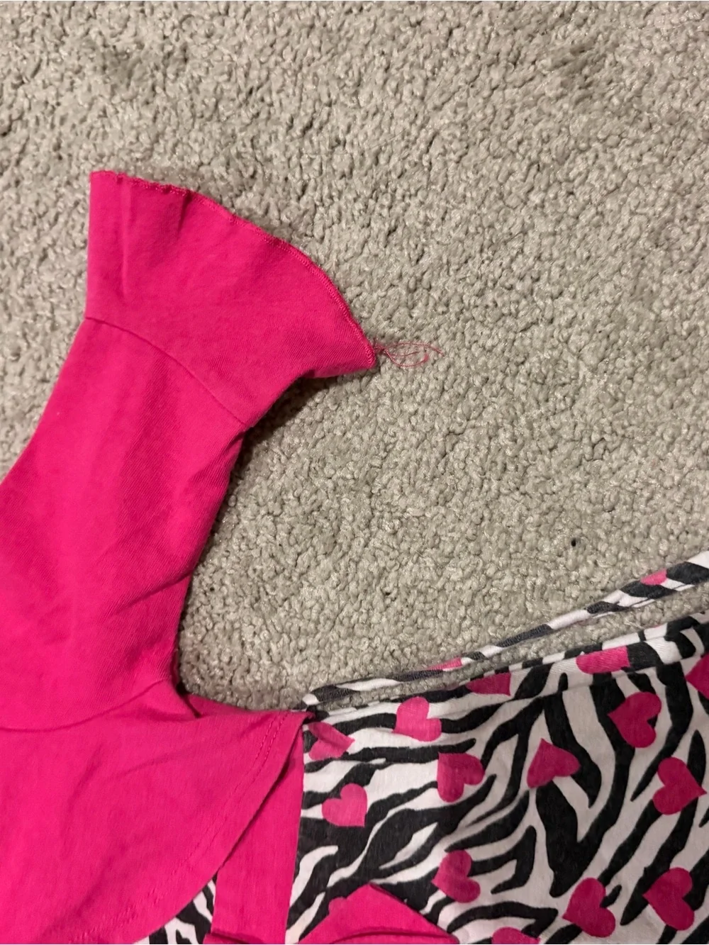 Young Land Y2K Pink Zebra-Print Heart Dress with Bolero for Kids in Size 3T